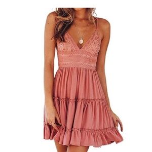 New Boutique Brand Mauve/Pink Boho
Swing Mini Dress